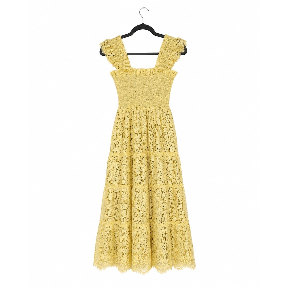 Hill House Home Collector's Edition Ellie Nap Dress Small Gold Metallic Lace NWT - Picture 3 of 15